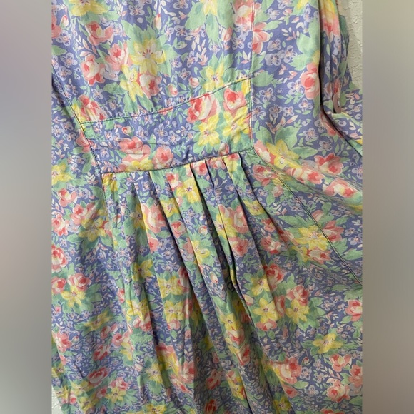 Vintage Pudding Shop April Cornell Dress Size 3 Purple Floral Sleeveless Button - Picture 4 of 11